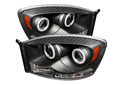 Spyder CCFL Projector Black Headlights 06-08 Dodge Ram